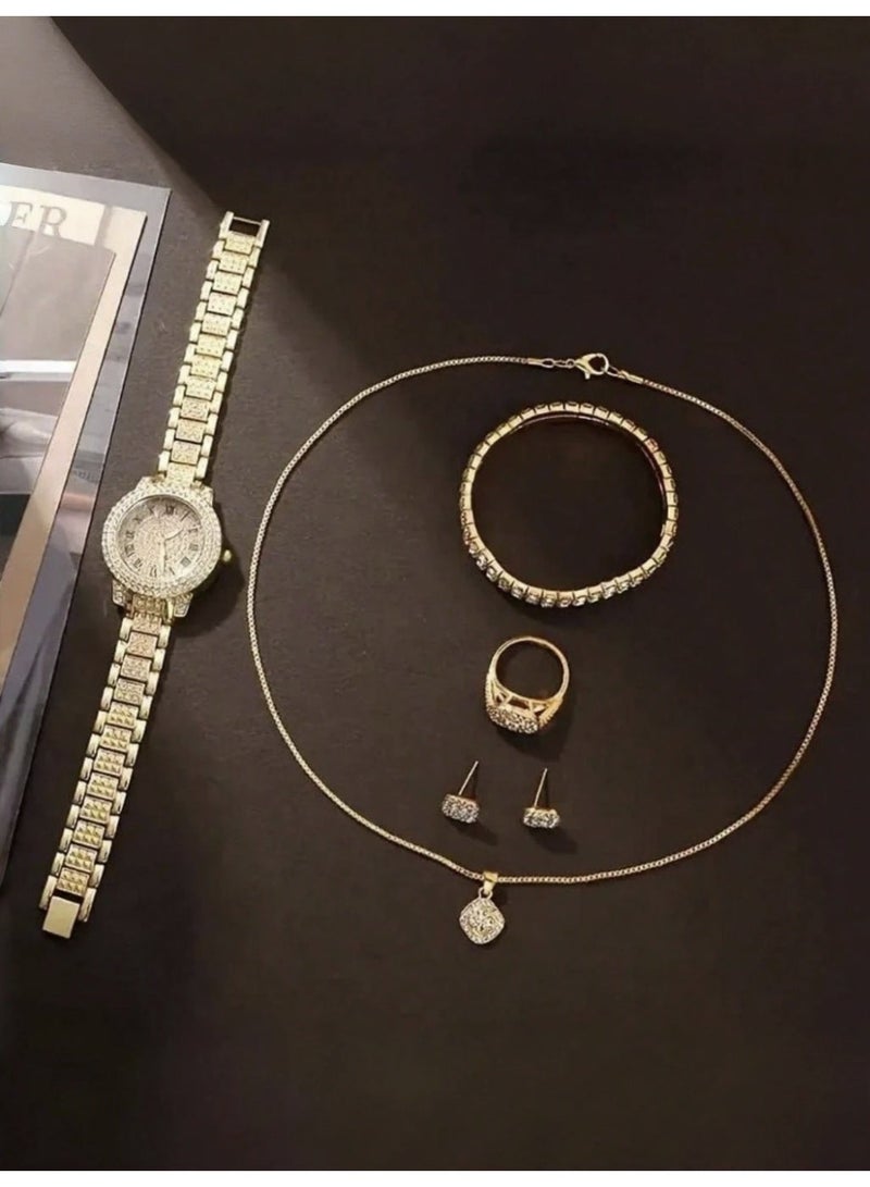 ڤيا مجموعة ساعات وإكسسوارات نسائية أنيقة – 7 قطع - Image 5