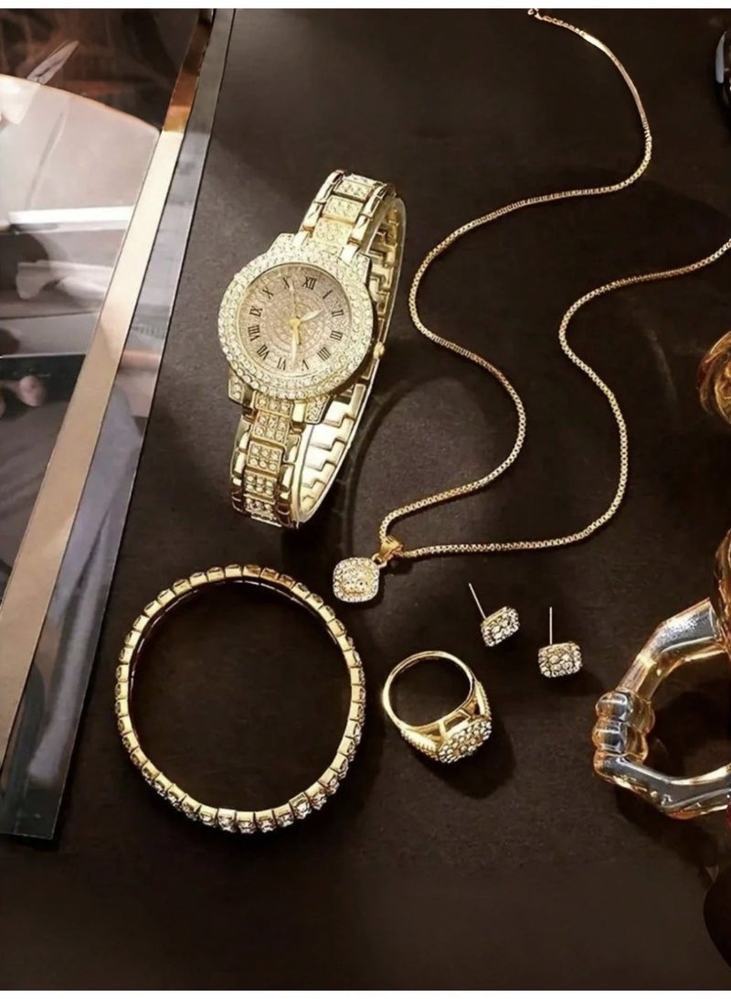 ڤيا مجموعة ساعات وإكسسوارات نسائية أنيقة – 7 قطع - Image 1