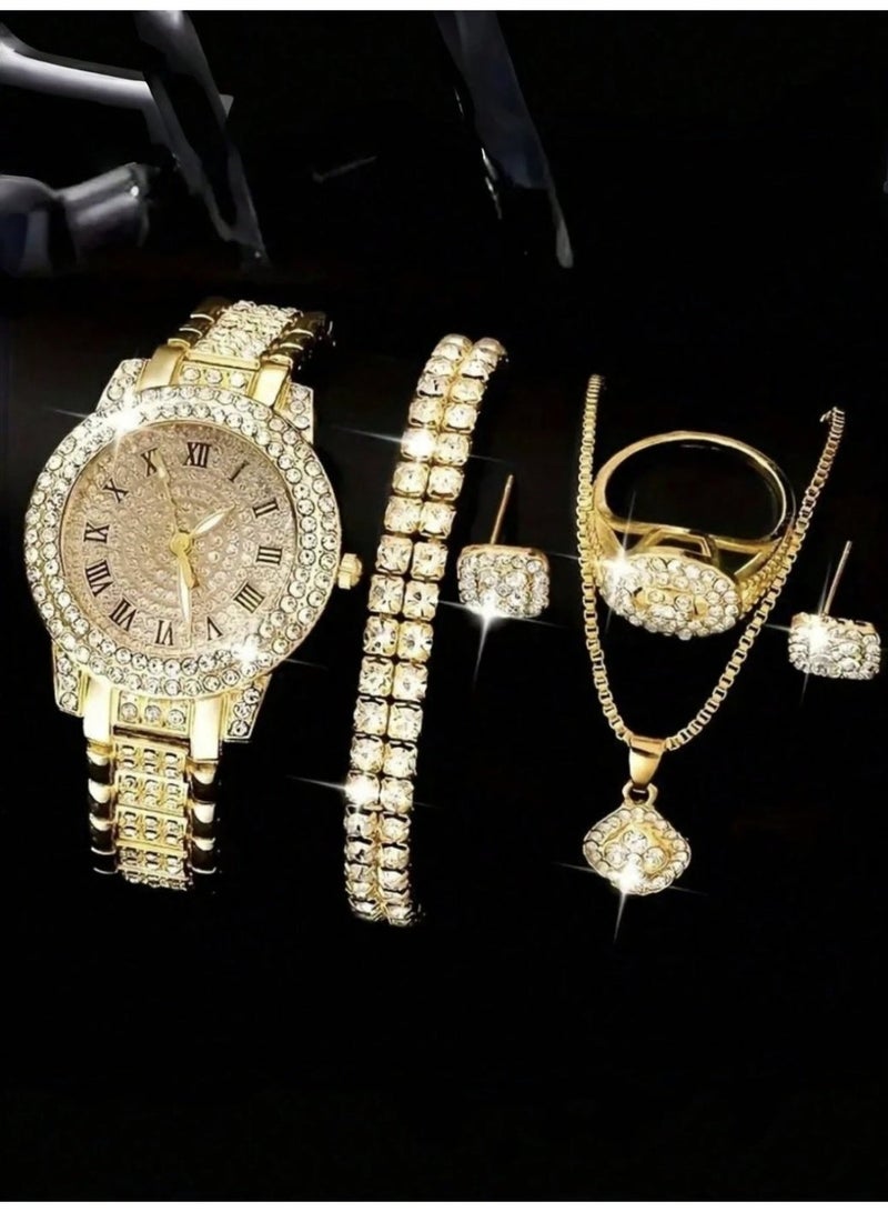 ڤيا مجموعة ساعات وإكسسوارات نسائية أنيقة – 7 قطع - Image 2