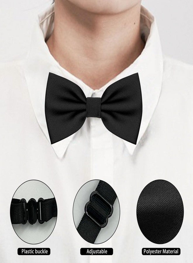 BEWDIO Baby Black Bow Ties for Boys Pre Tied Toddler Bow Tie Adjustable Kids Baby Bowties for Wedding Party (58-04) - Image 2