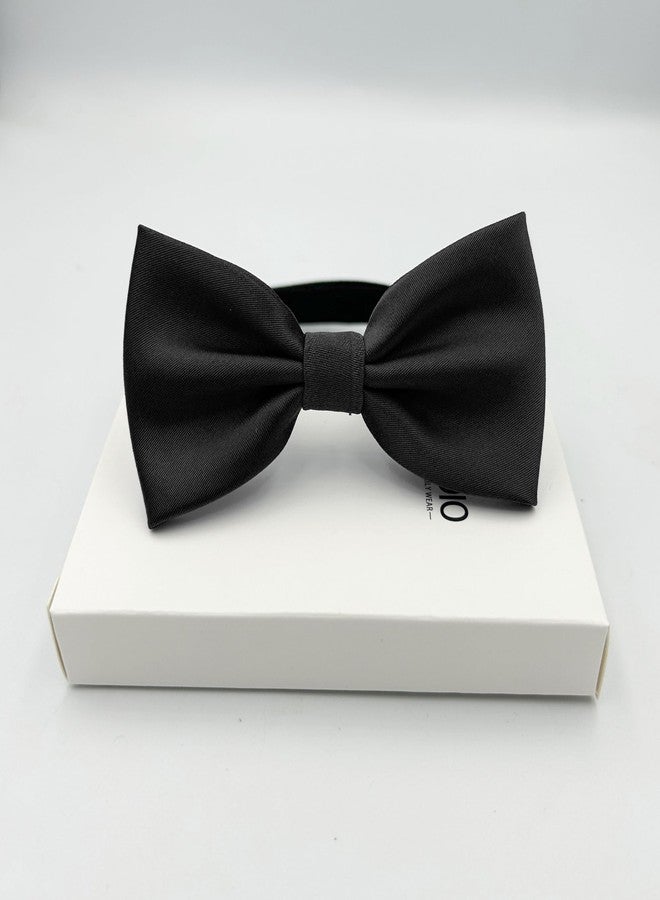 BEWDIO Baby Black Bow Ties for Boys Pre Tied Toddler Bow Tie Adjustable Kids Baby Bowties for Wedding Party (58-04) - Image 3