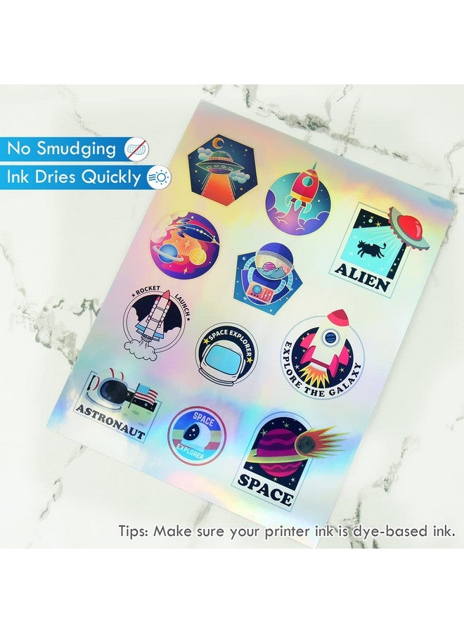 KOALA PAPER Koala Holographic Sticker Paper For Inkjet Printer 20 Sheets 8.5X11 Inch Printable Vinyl Sticker Paper Rainbow Waterproof Sticker Paper, Dries Quickly, Vivid Color, Tear Resistant - Image 3