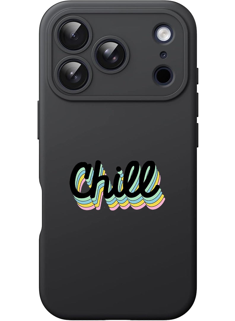 Theodor Protective Slim Fit Case Liquid Silicone Cover with Full Body Protection Anti-Scratch Shockproof Case For Apple iPhone 17 Pro (Black) Chill - Image 1