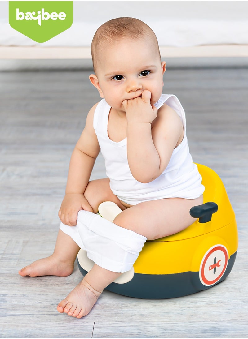 BAYBEE - 3 In 1 Book Portable And Round Baby Toilet Seat With Anti Slip Strip, Splash Guard 0 To 5 Year, Yellow - Image 1