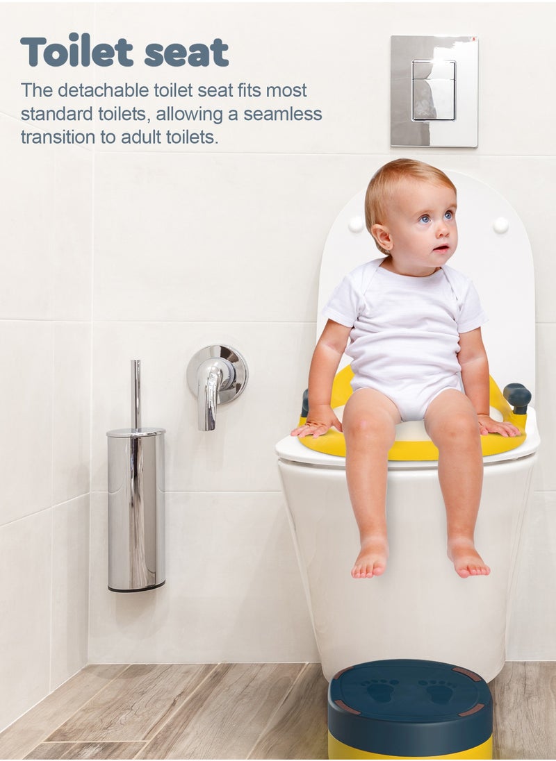 BAYBEE - 3 In 1 Book Portable And Round Baby Toilet Seat With Anti Slip Strip, Splash Guard 0 To 5 Year, Yellow - Image 1