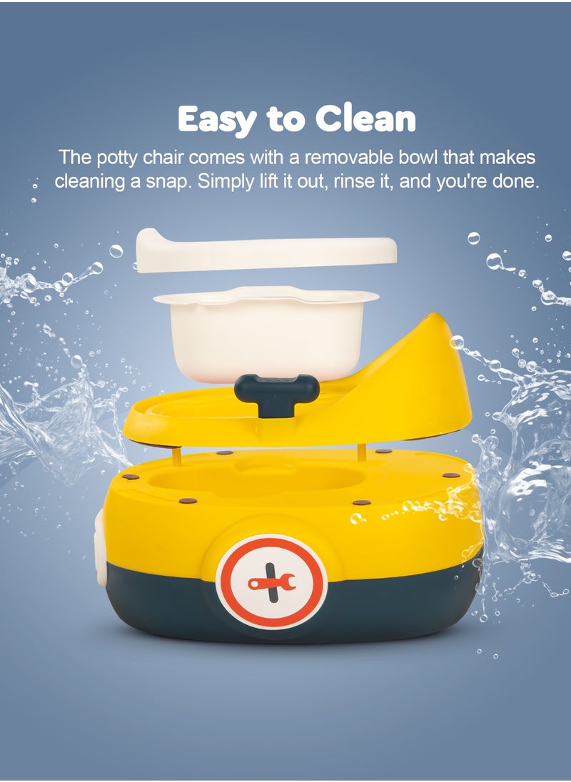 BAYBEE - 3 In 1 Book Portable And Round Baby Toilet Seat With Anti Slip Strip, Splash Guard 0 To 5 Year, Yellow - Image 1