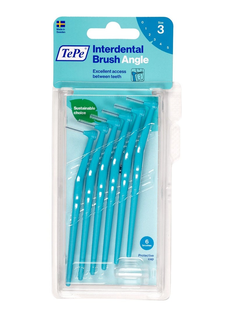 TePe Angle Interdental Brush Blue 0.6 mm 6's - Image 1