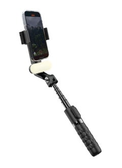 porodo QuadBase Gimbal Stabilizer Tripod with Detachable Light & Multi Modes / Remote Control Included / 400 mAh Rechargeable Battery / Intelligent Stabilization / 5.2 Bluetooth Version / 4 Hours Working Time - Black  - Image 4