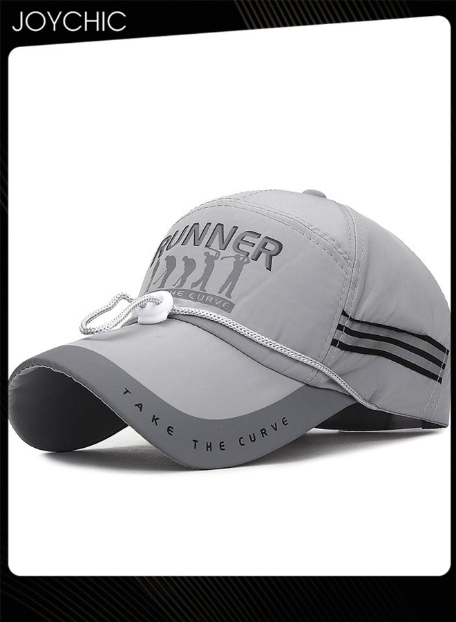 Joychic Men Baseball Cap Spring Summer Autumn Casual Cap Adjustable Quick-drying Breathable Anti-UV Youth Hat Suitable for Outdoor Sports and Mountain Climbing Grey  - Image 1