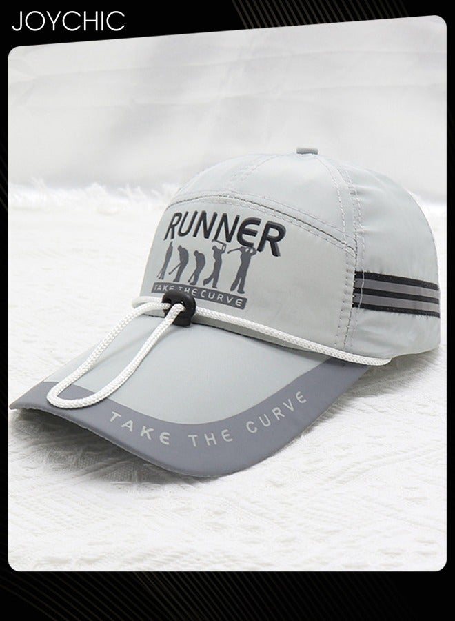 Joychic قبعة بيسبول للرجال ربيع صيف خريف قبعة عصرية قابلة للتعديل سريعة الجفاف قابلة للتنفس مضادة للأشعة فوق البنفسجية قبعة شبابية مناسبة للرياضات الخارجية وتسلق الجبال رمادي - Image 4