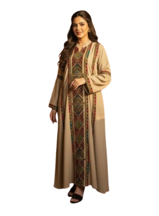 عباية حريمي مطرزة خامة كتان أنيقة – مناسبة للخروج والاستقبال – تصميم عصري مريح - Image 1