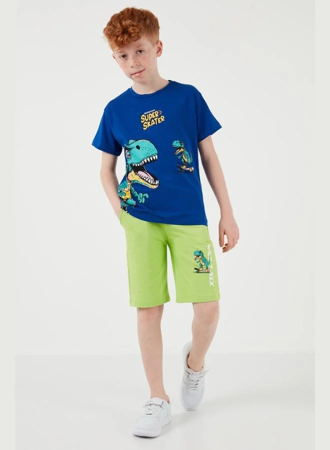 ليلا طقم قطن ليلا للأولاد بقصة عادية ورقبة دائرية