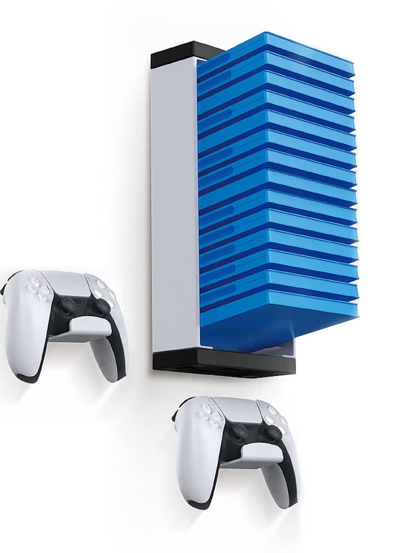 SOLARAE Video Game Disc Gamepad Headset Storage Shelf for PS5/ PS4/ Xbox One/ Xbox Series X/S Multifunctional Wall Mount Holders Stands Gaming Organizer Accessories [video game] - Image 1