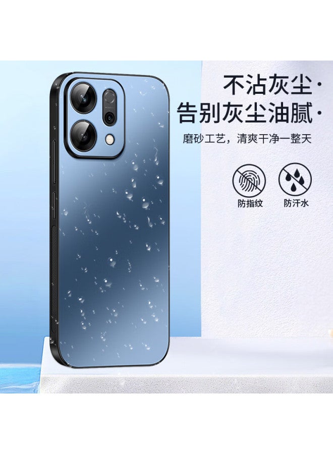 Shangsu Shang Su Suitable For Oppo Reno14 Phone Case Oppo Reno14 Protective Case Ag Frosted Lens Full Coverage Anti-Fall Solid Color Simple Business High-End Feeling Female Male Shell Sapphire Blue - Image 2