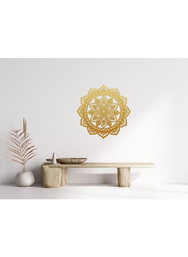 هوم جاليري لوحة فنية جدارية خشبية ماندالا ذات حافة صدفية - Image 1