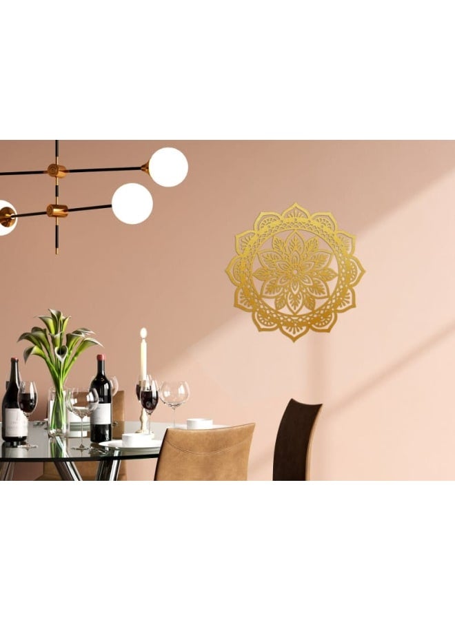 هوم جاليري لوحة فنية جدارية خشبية ماندالا ذات حافة صدفية - Image 3