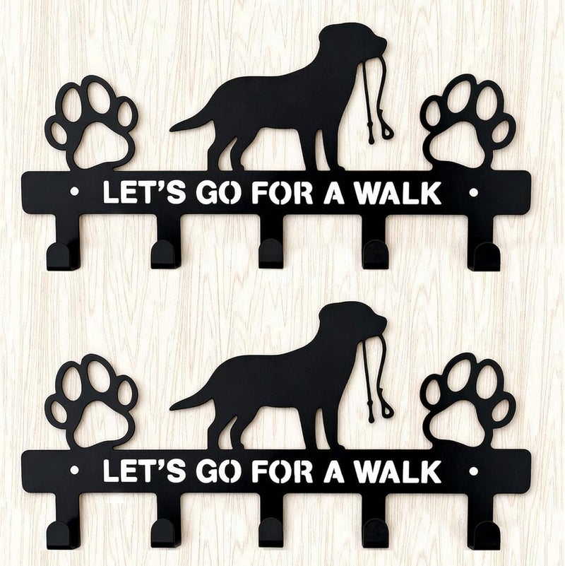 Kenmohuo 2Pcs Dog Key Holder for Wall, Dog Lead Hooks Wall Mounted with 5 Key Hooks, Premium Metal Key Hooks Wall Mounted, Key Racks for Wall & Versatile Key Rack for Hanging Keys, Wallets, Leash, Jackets - Image 1
