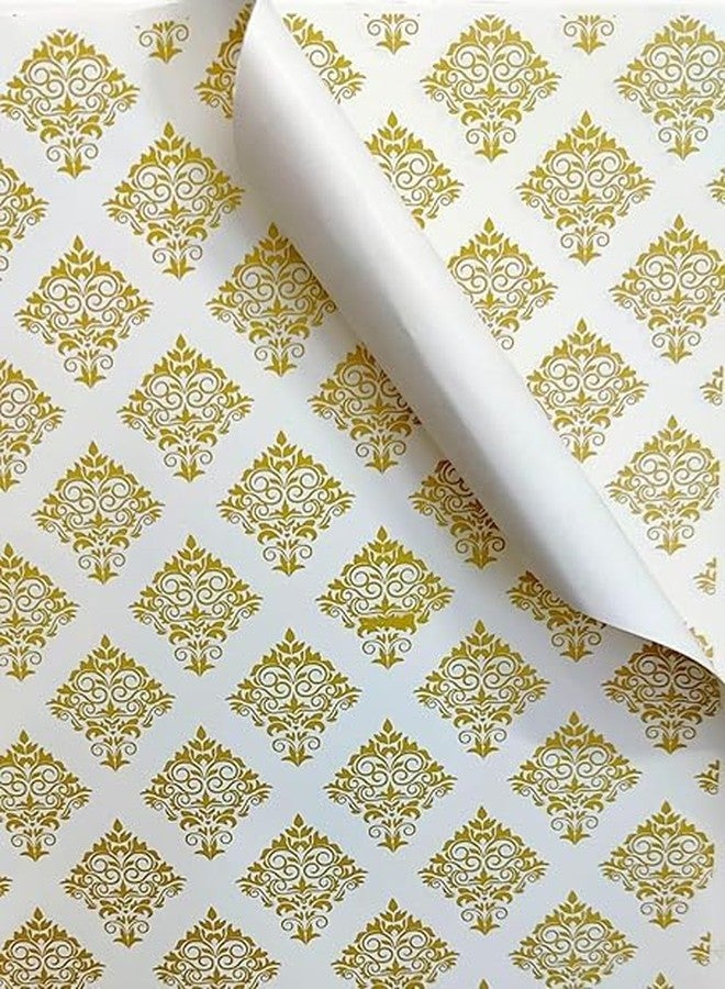 AMANVANI Gift Wrapping Paper Sheets, Golden Printed Gift Wrapping Paper Sheet, White Color Gift Paper, Gift Wrap Roll, Gift Cover Rapping Paper, Gift Packing Materials, Girls Gift Wrapping Paper (5) - Image 1