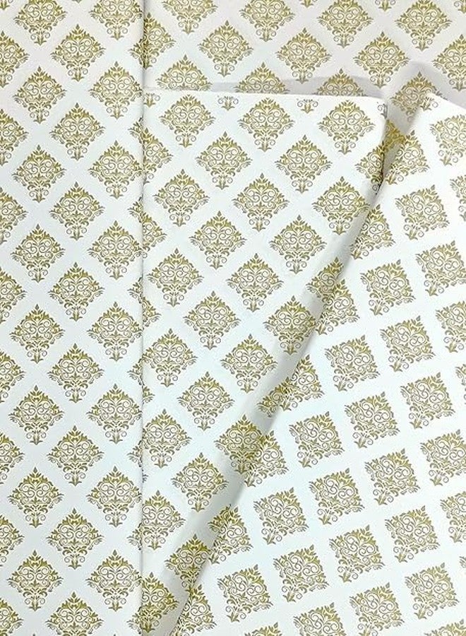 AMANVANI Gift Wrapping Paper Sheets, Golden Printed Gift Wrapping Paper Sheet, White Color Gift Paper, Gift Wrap Roll, Gift Cover Rapping Paper, Gift Packing Materials, Girls Gift Wrapping Paper (5) - Image 2