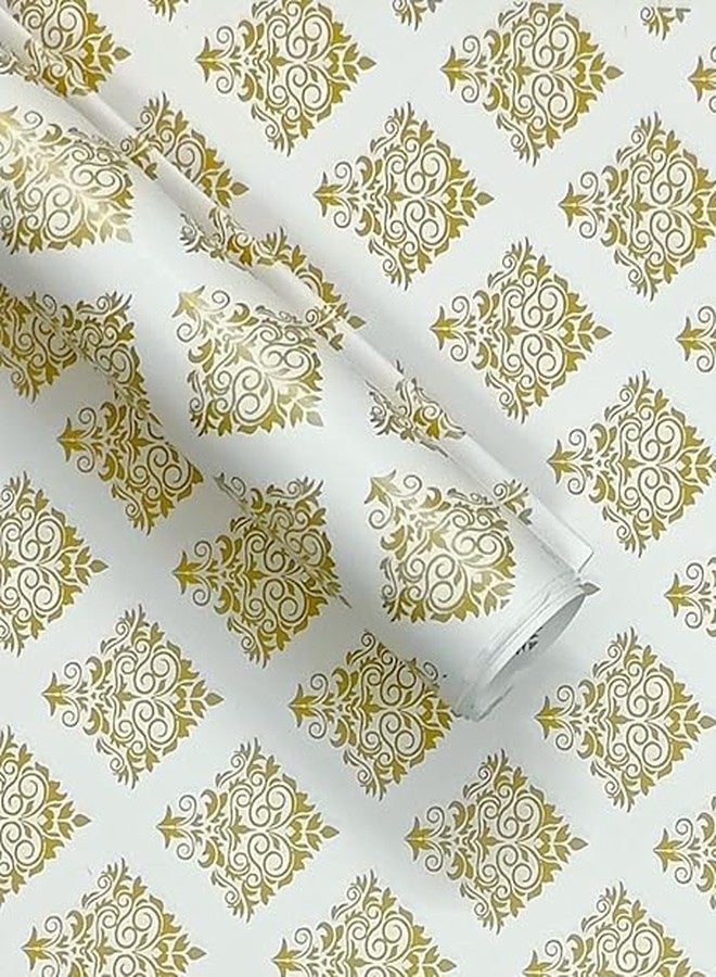 AMANVANI Gift Wrapping Paper Sheets, Golden Printed Gift Wrapping Paper Sheet, White Color Gift Paper, Gift Wrap Roll, Gift Cover Rapping Paper, Gift Packing Materials, Girls Gift Wrapping Paper (5) - Image 3