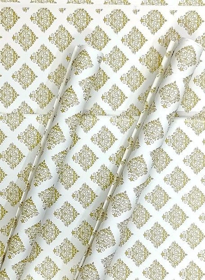 AMANVANI Gift Wrapping Paper Sheets, Golden Printed Gift Wrapping Paper Sheet, White Color Gift Paper, Gift Wrap Roll, Gift Cover Rapping Paper, Gift Packing Materials, Girls Gift Wrapping Paper (5) - Image 4