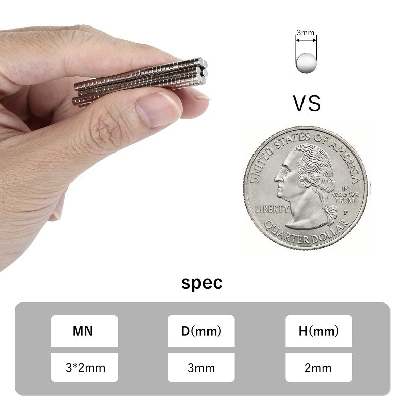 RHINOCATS 200Pcs Small Magnetsï¼Œ3x2mm Mini Magnets for Miniatures, DIY, Office, Hobbies, Crafts and Science - Image 1