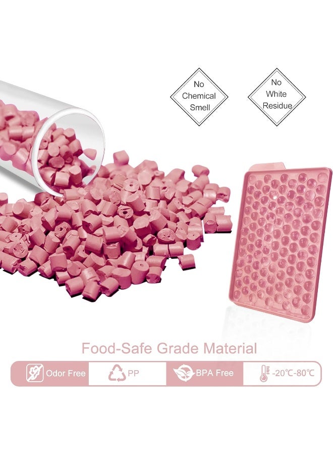 WIBIMEN Mini Ice Cube Trays, Upgraded Small Trays Easy Release, 104x4 PCS Tiny Tray Crushed for Chilling Drinks Coffee Juice(4Pack Pink trays & Bin Scoop) - Image 4