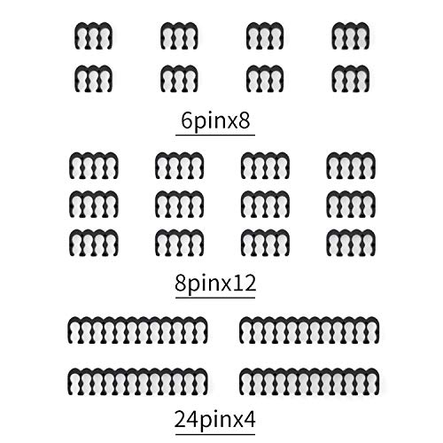 upHere 24 Pieces Set = 24-pin x 4, 8-pin x 12, 6-pin x 8 for 3 mm up to 3.4 mm/0.13inch- Black(3.4 mm/0.13inch)-CM245 - Image 2