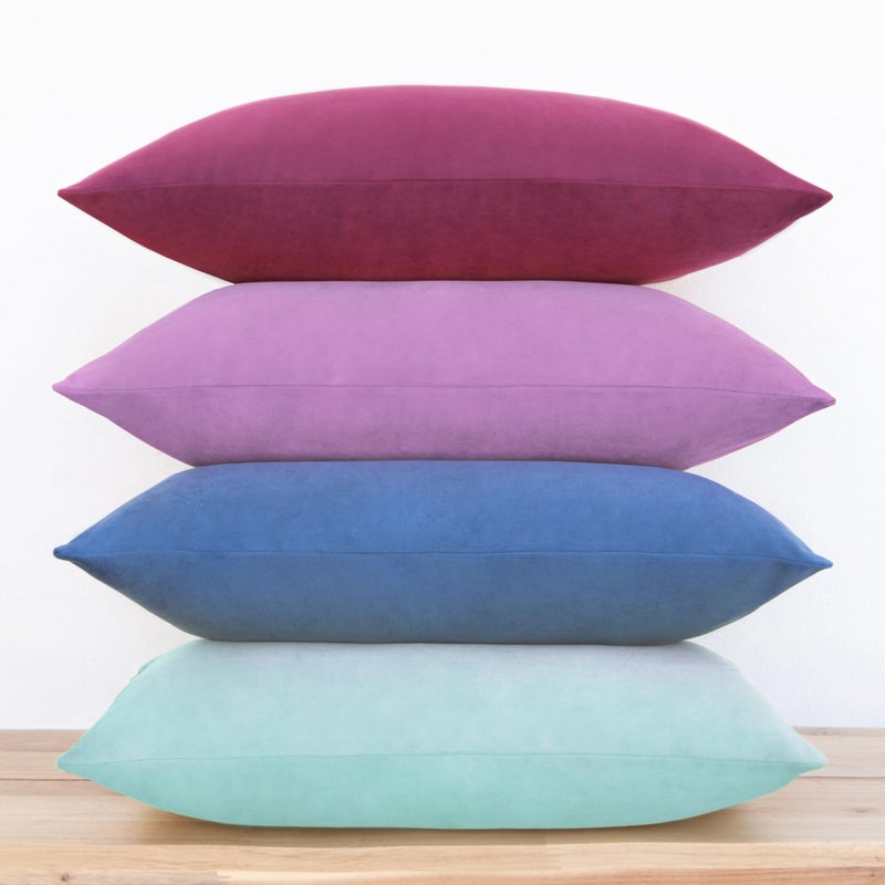 MONDAY MOOSE Decorative Throw Pillow Covers Cushion Cases  Set of 4 Soft Velvet Modern Designs  Mix and Match for Home Decor  Pillow Inserts Not Included (12x20 inch  Purple/Blue) - Image 5