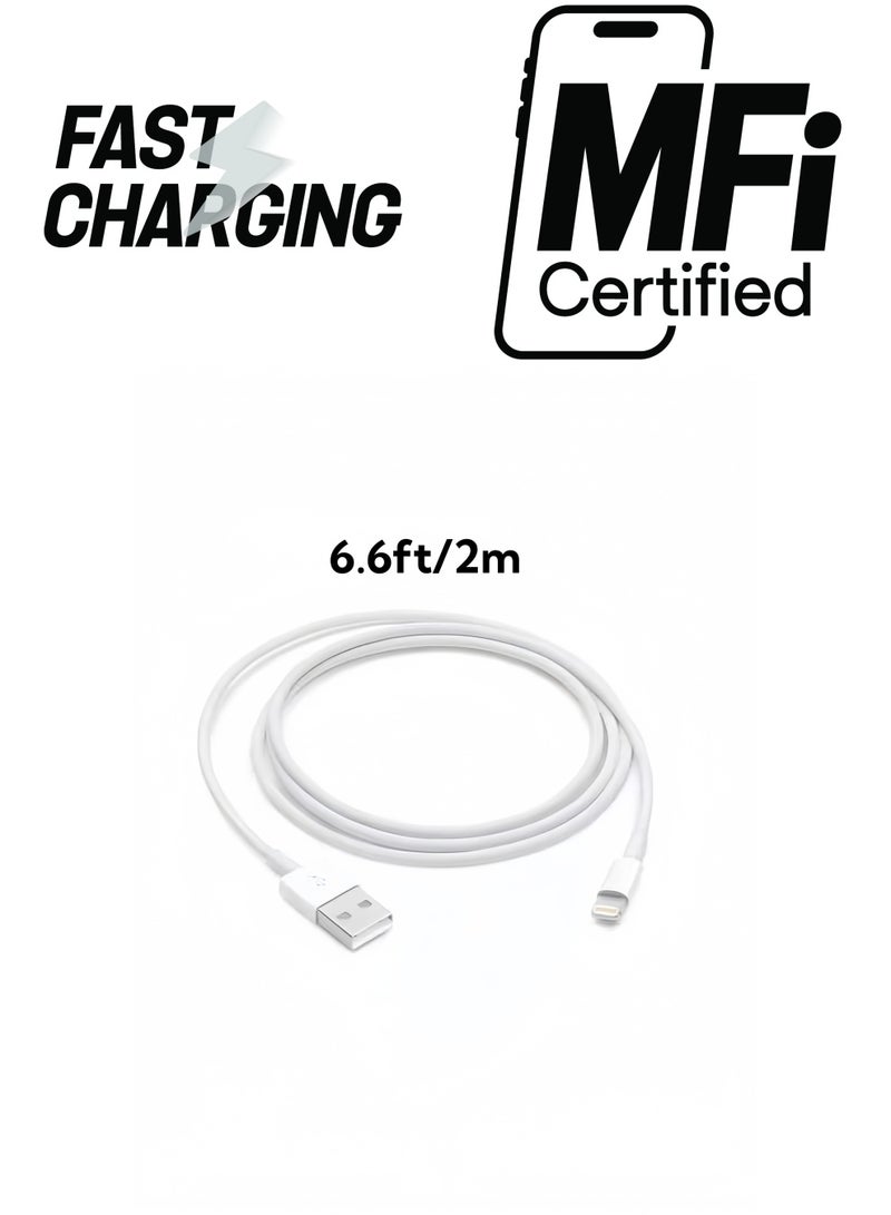 for iPhone Charger Cable 2M Lightning Cable iPhone Cable 2.4A Lightning Cord Compatible for iPhone 14/14 Pro/14 Plus/14 Pro Max, iPhone 13 Pro 12 Pro Max 11 XS 7 Plus 6S ipad Pro - Image 1