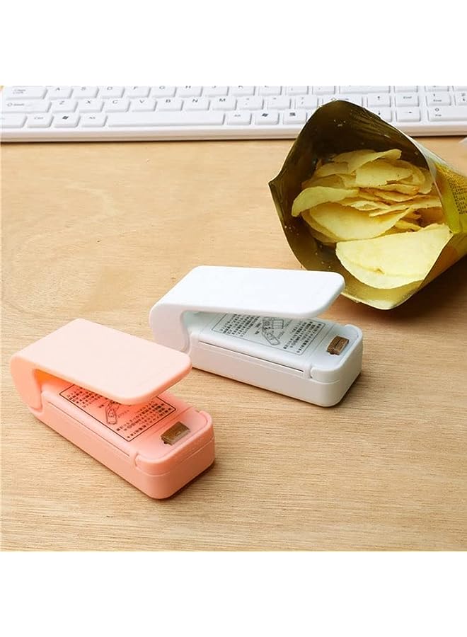 KASTWAVE آلة ختم صغيرة جديدة لختم الأكياس البلاستيكية آلة ختم للأكياس البلاستيكية آلة ختم يدوية صغيرة آلة ختم الطعام الصغيرة آلة ختم صغيرة للتغليف البلاستيكي (وردي، 1 قطعة) - Image 5