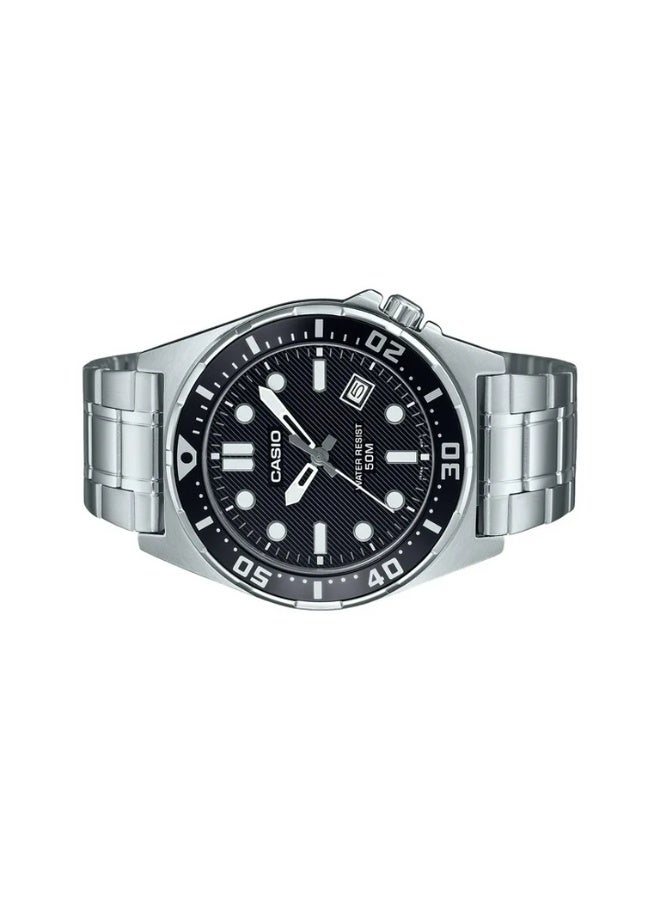 CASIO Quartz Analog Black Dial Stainless Steel Men's Watch MTD-135D-1AV - Image 2
