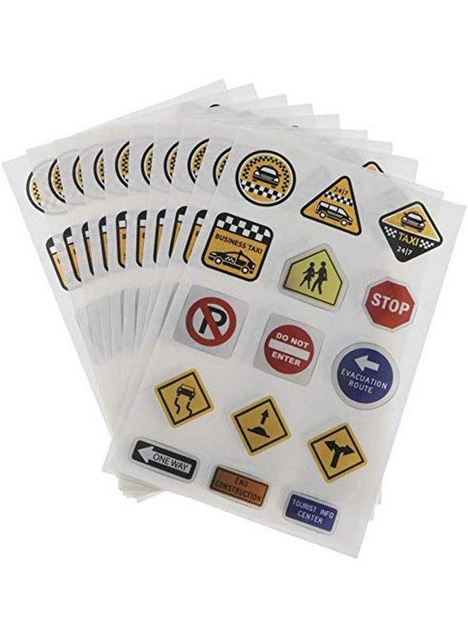 FRECI 10 Sheets Road Sign Stickers Diy Traffic Play Stickers To Develop Your Kids Imagination And Memory B - Image 2