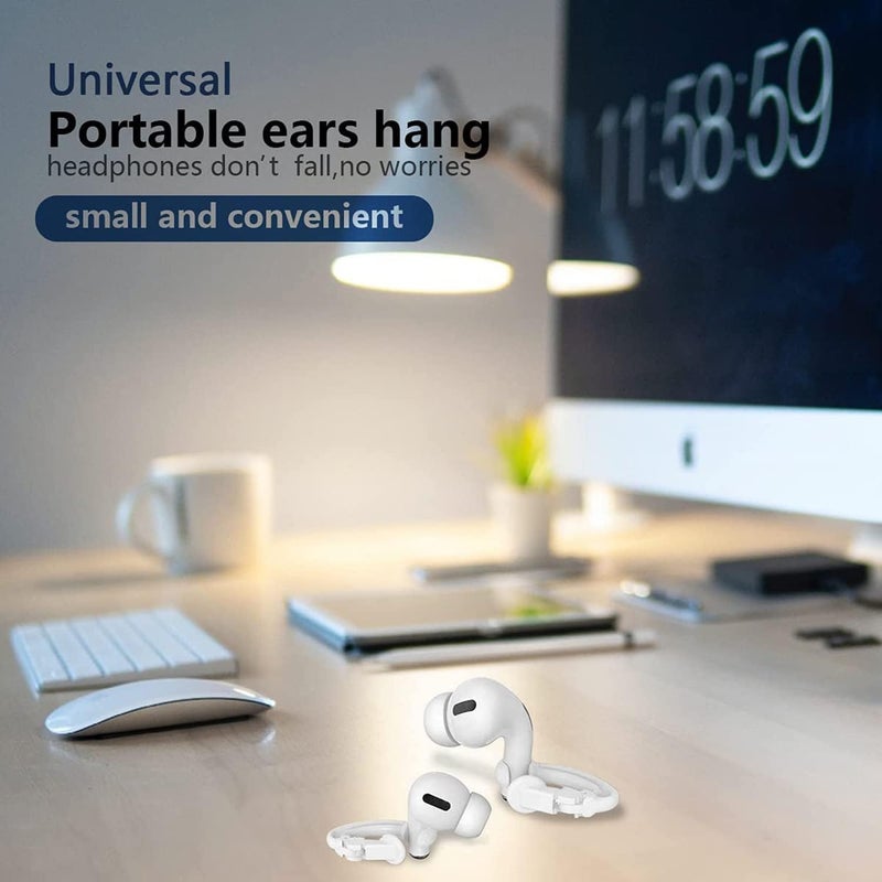 ELECDON Anti-Lost Ear Hook for AirPods 2 Pair, Anti-Slip Sports Ear Clip, Earphones Accessories Compatible for Apple Airpods 1/2/Pro Or Earpods/Earbuds Headphones for Running, Cycling (Transparent) - Image 2