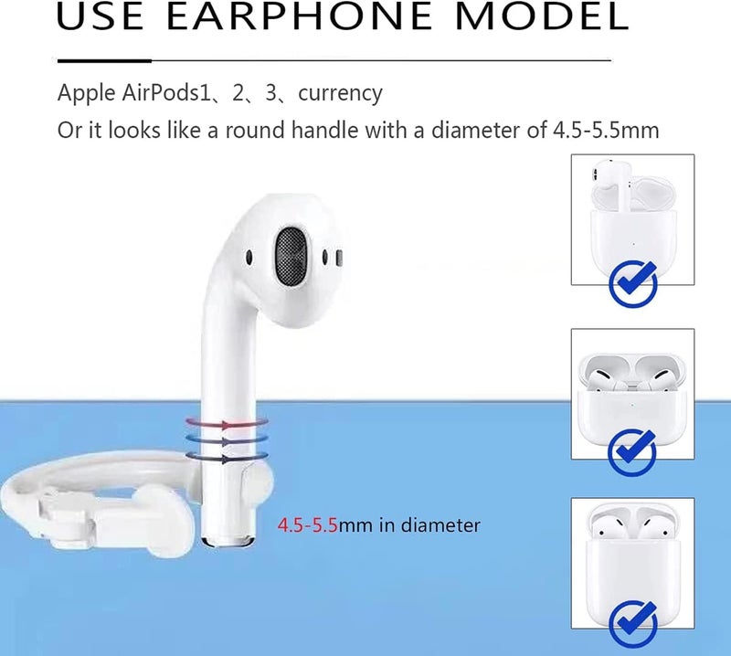 ELECDON Anti-Lost Ear Hook for AirPods 2 Pair, Anti-Slip Sports Ear Clip, Earphones Accessories Compatible for Apple Airpods 1/2/Pro Or Earpods/Earbuds Headphones for Running, Cycling (Transparent) - Image 4