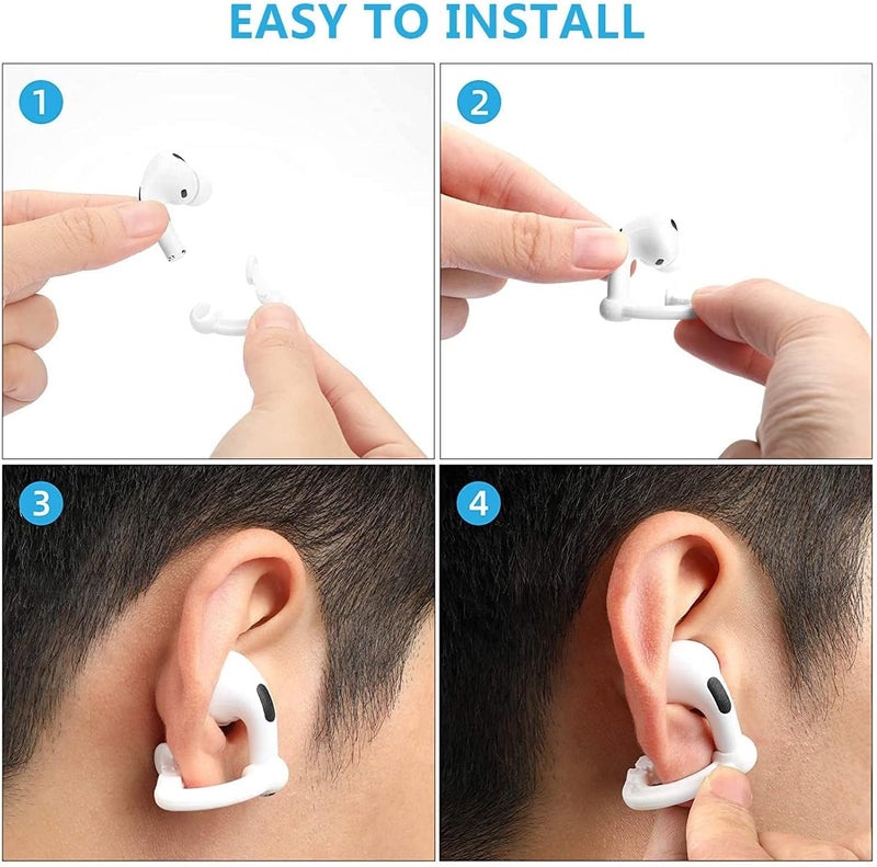 ELECDON Anti-Lost Ear Hook for AirPods 2 Pair, Anti-Slip Sports Ear Clip, Earphones Accessories Compatible for Apple Airpods 1/2/Pro Or Earpods/Earbuds Headphones for Running, Cycling (Transparent) - Image 3