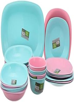 Eco Plast Dinnerware Plates Set - 21 Pcs - (Turquoise & Pink) Eco Plast - pzsku/ZF9D1BD6F482E51618709Z/45/_/1723237159/d097f231-570f-45d9-8b7b-f217416c3384