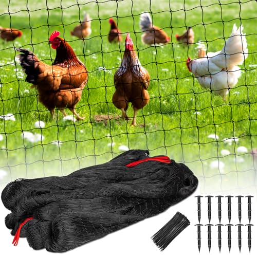 BSTPCOO Nylon Bird Netting 50'x50' with 2.4" Square Mesh Hawk Net for Chicken Run, Poultry Netting Aviary Nets Garden Bird Net for Chicken Coop Nettings Roof Hawk Proof - Image 1