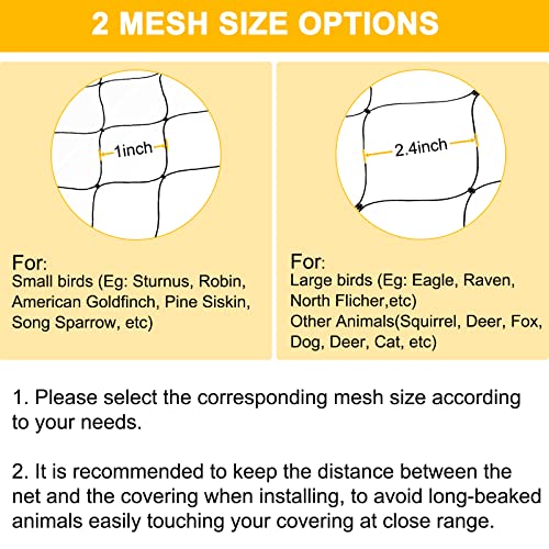 BSTPCOO Nylon Bird Netting 50'x50' with 2.4" Square Mesh Hawk Net for Chicken Run, Poultry Netting Aviary Nets Garden Bird Net for Chicken Coop Nettings Roof Hawk Proof - Image 3