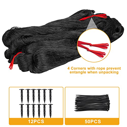 BSTPCOO Nylon Bird Netting 50'x50' with 2.4" Square Mesh Hawk Net for Chicken Run, Poultry Netting Aviary Nets Garden Bird Net for Chicken Coop Nettings Roof Hawk Proof - Image 2