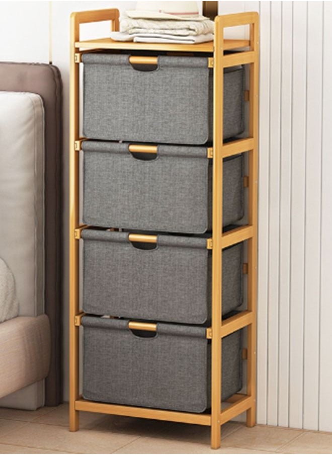 NKX - 4 Tier Portable Children Cloth Storage Cabinet Wardrobe - Image 1