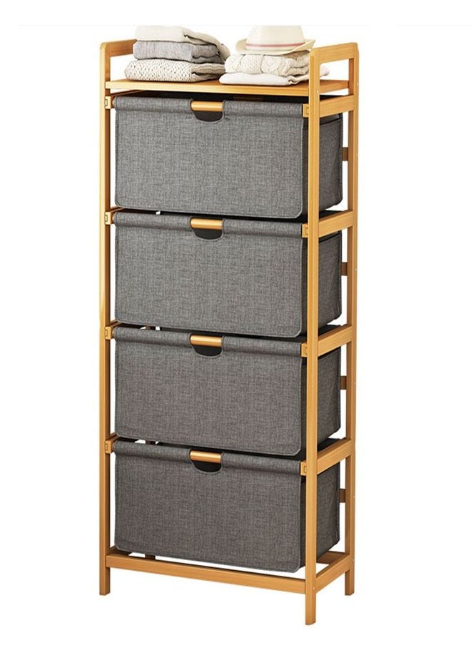 NKX - 4 Tier Portable Children Cloth Storage Cabinet Wardrobe - Image 1