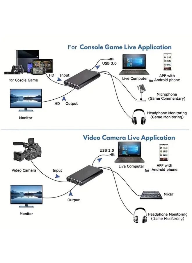 بطاقة التقاط الفيديو الذهبية بدقة 4K فائقة الوضوح وتردد 60 هرتز ومنفذ USB 3.0 للبث المباشر وألعاب OBS - Image 4