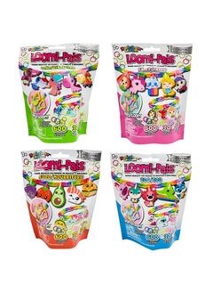 Rainbow Loom Rainbow Loom: Loomi-Pals Collectible 4 PK Bundle: Zoo, Dino, Fairy, Food - 4 Rubber Band DIY Charm Bracelet Kits, Design & Create, Ages 7+  - Image 1