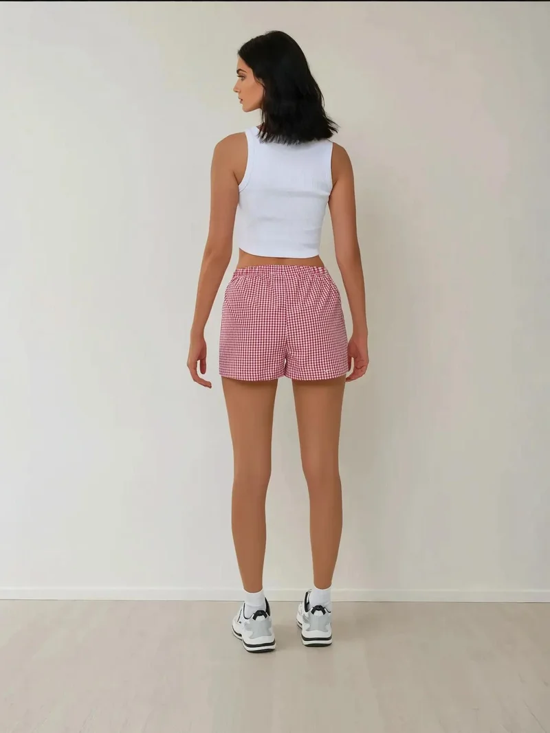 HICCUP Red Relaxed Fit Shorts for Women | Best Price UAE