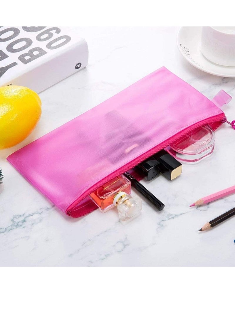 Waterproof Mesh Plastic Document Pouch – A4 orange , Secure Zipper, Multi-Purpose for Papers and Files - Image 3