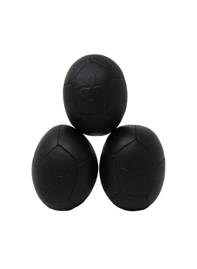 Zeekio - Josh Horton Pro Series Juggling Balls - Professional - for All Levels & Ages- Millet Filled - 12 Panel Synthetic Leather Ball Durable - 128 Grams 67mm Wide - Set of 3 Black - Image 1