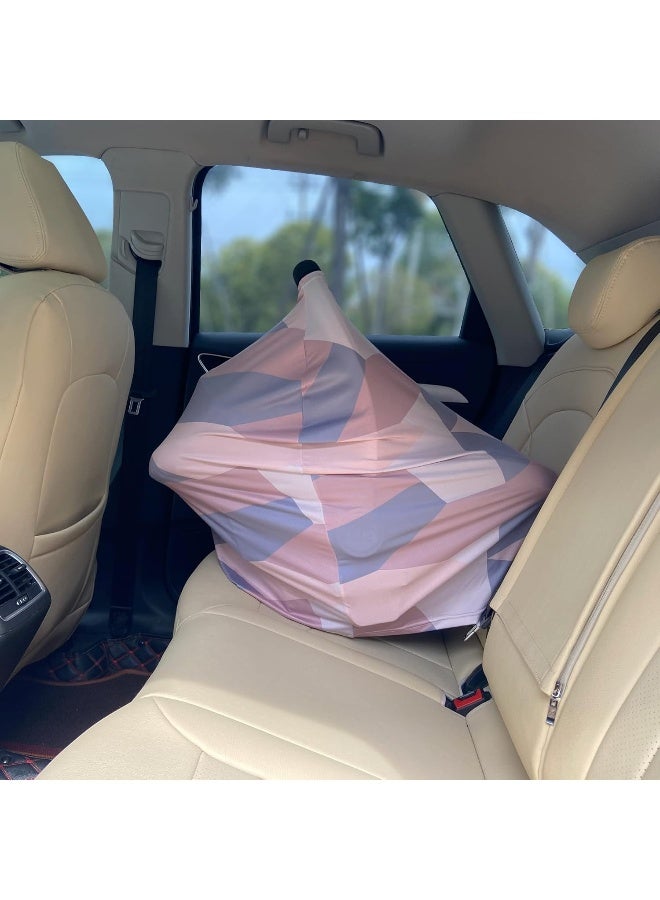 Hicoco Carseat Cover Boy and Girls - Multi-use Nursing Car Seat Canopy Cover for Breastfeeding, Infant Stroller Cover, High Chair Cover (Baby Pink) - Image 4