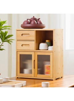 ZUCNG ZUCNG Kitchen Pantry Storage Cabinet with Doors and Shelves, Large Capacity Storage Organizer, Double Layer Countertop Drawer Cabinet Storage Cabinet for Kitchen Living Room Bedroom  - Image 1
