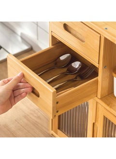 ZUCNG ZUCNG Kitchen Pantry Storage Cabinet with Doors and Shelves, Large Capacity Storage Organizer, Double Layer Countertop Drawer Cabinet Storage Cabinet for Kitchen Living Room Bedroom  - Image 2